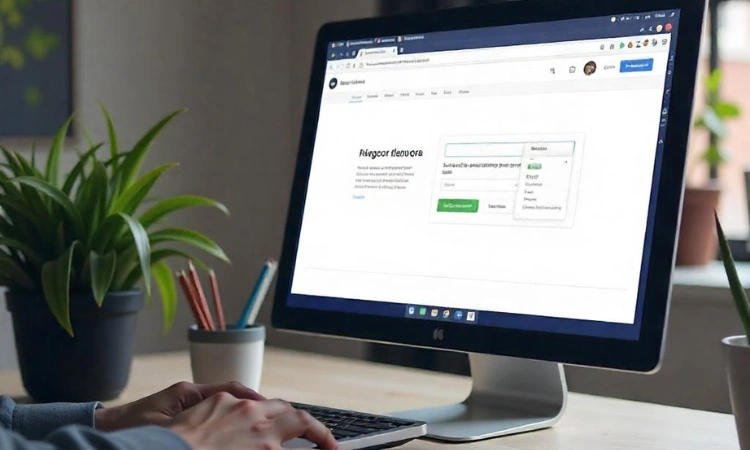 Persona utilizando GitHub en una computadora de escritorio, mostrando una interfaz de desarrollo colaborativo con entorno limpio y organizado. Diseño Web – SZ Web Design.